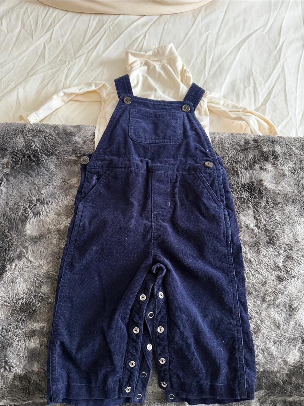 Ralph Lauren Navy Corduroy Overalls and Turtleneck